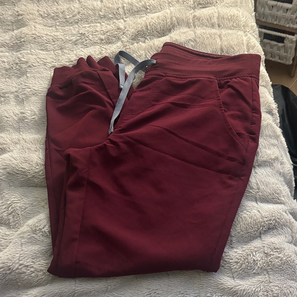 Burgundy Jogger Figs scrub pants